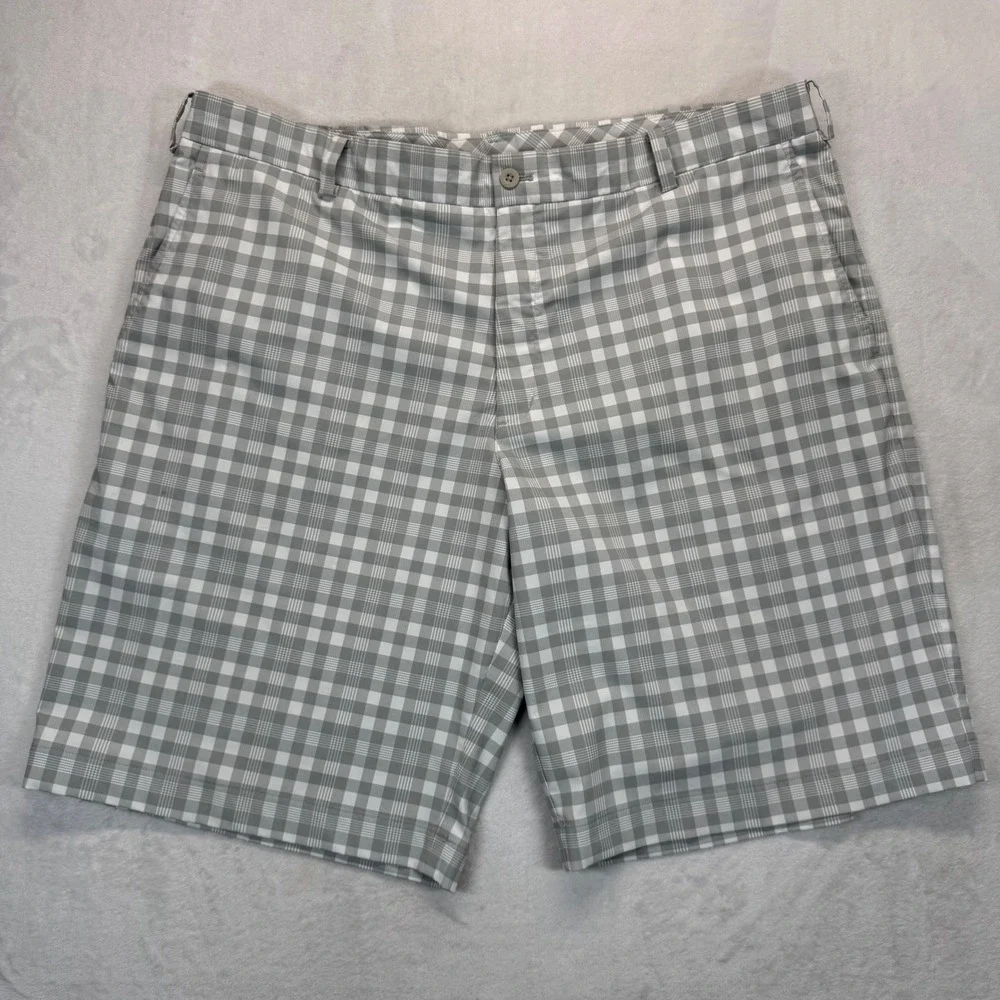 Nike Golf Dri-FIT Shorts Gray‎ Plaid Lightweight Size 40 READ